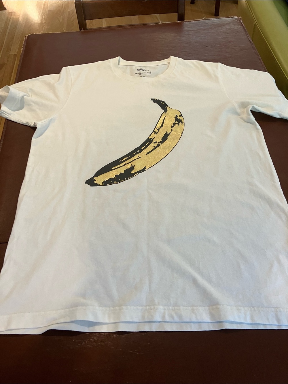 Uniqlo White Short Sleeve Tee Andy Warhol with Yellow Banana Graphic